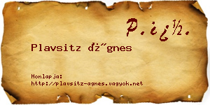 Plavsitz Ágnes névjegykártya